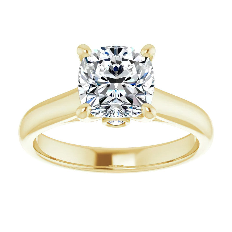Cushion Moissanite Cathedral Engagement Ring