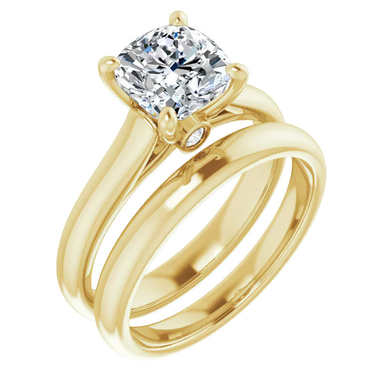 Cushion Moissanite Cathedral Engagement Ring
