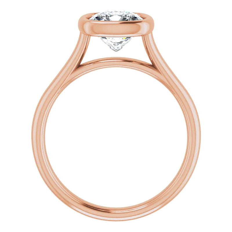 Cushion Moissanite Petite Bezel Solitaire