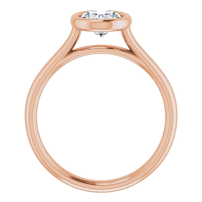 Oval Moissanite Petite Bezel Solitaire