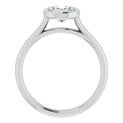 Oval Moissanite Petite Bezel Solitaire