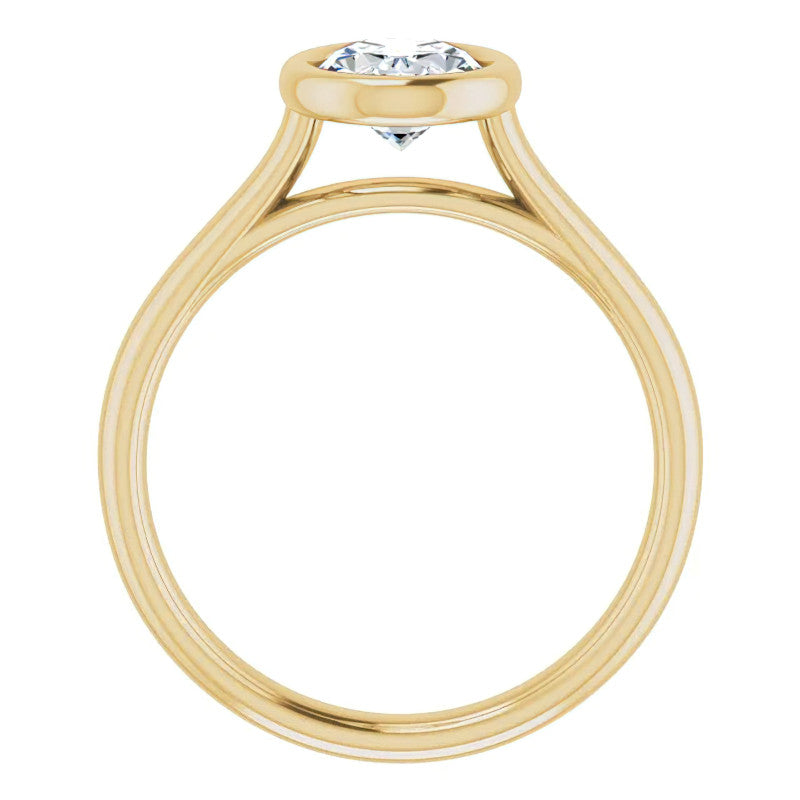 Oval Moissanite Petite Bezel Solitaire