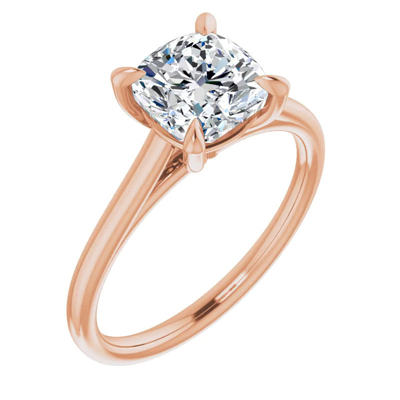 Cushion Moissanite Petite Cathedral Solitaire