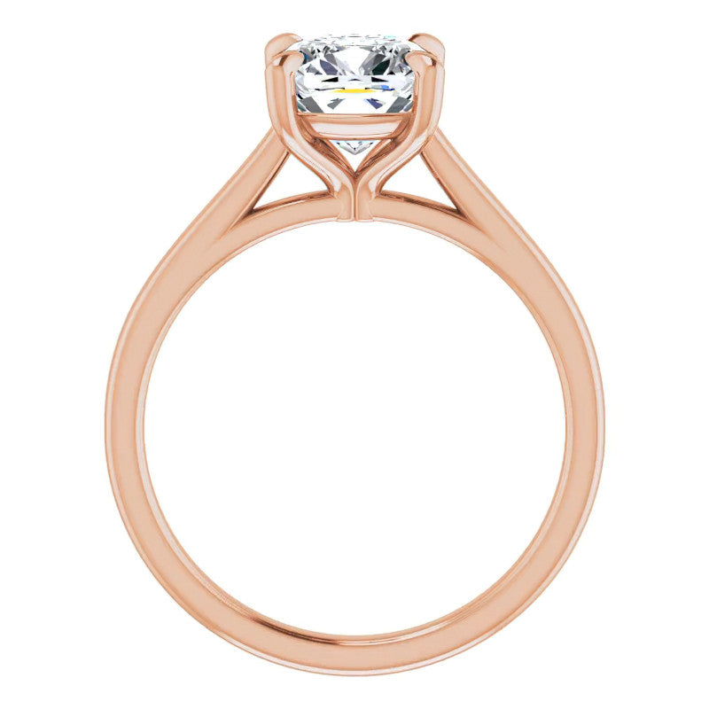 Cushion Moissanite Petite Cathedral Solitaire