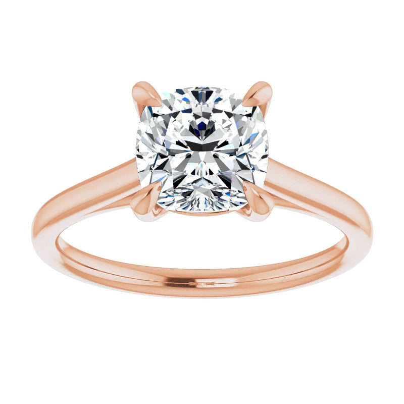 Cushion Moissanite Petite Cathedral Solitaire