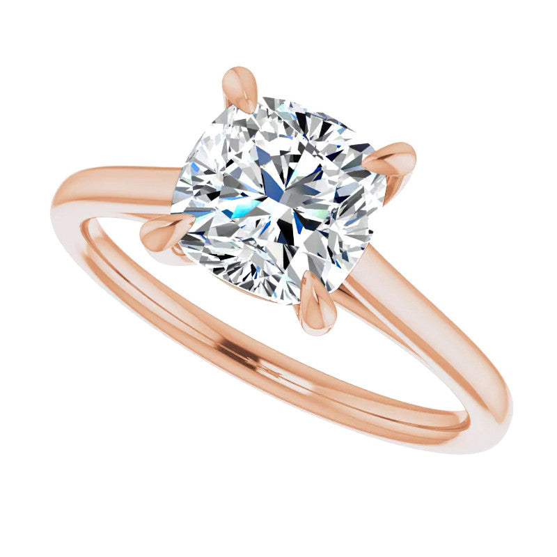 Cushion Moissanite Petite Cathedral Solitaire