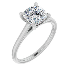 Cushion Moissanite Petite Cathedral Solitaire