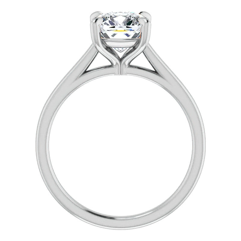 Cushion Moissanite Petite Cathedral Solitaire
