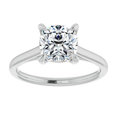 Cushion Moissanite Petite Cathedral Solitaire
