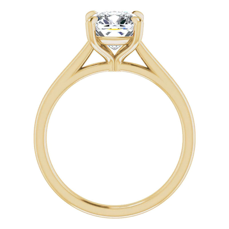 Cushion Moissanite Petite Cathedral Solitaire