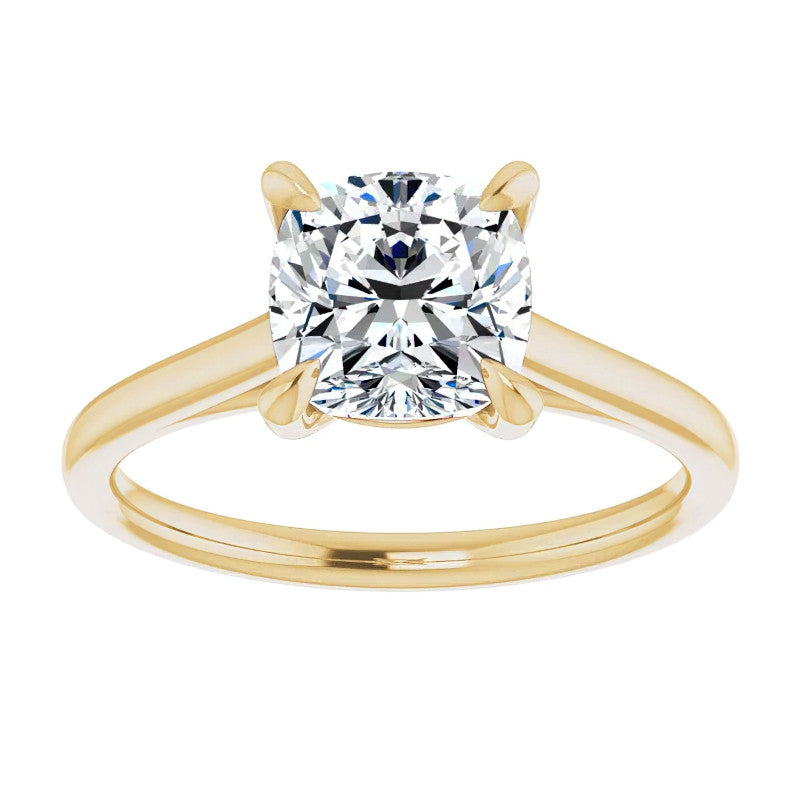 Cushion Moissanite Petite Cathedral Solitaire