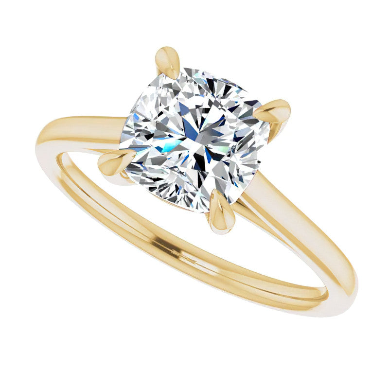 Cushion Moissanite Petite Cathedral Solitaire