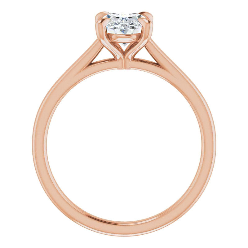 Oval Moissanite Petite Cathedral Solitaire