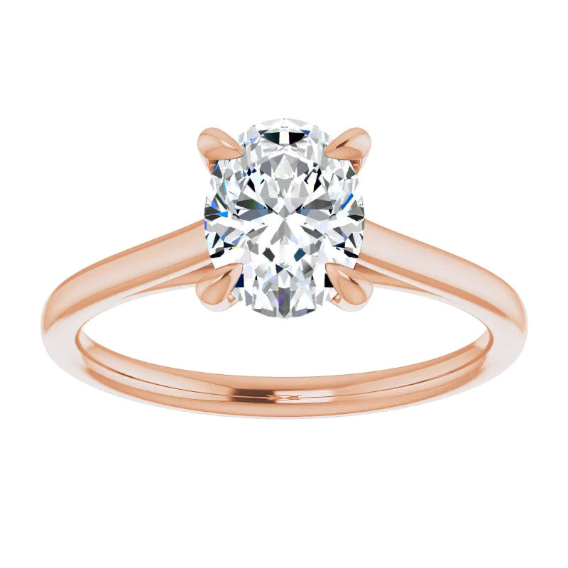 Oval Moissanite Petite Cathedral Solitaire