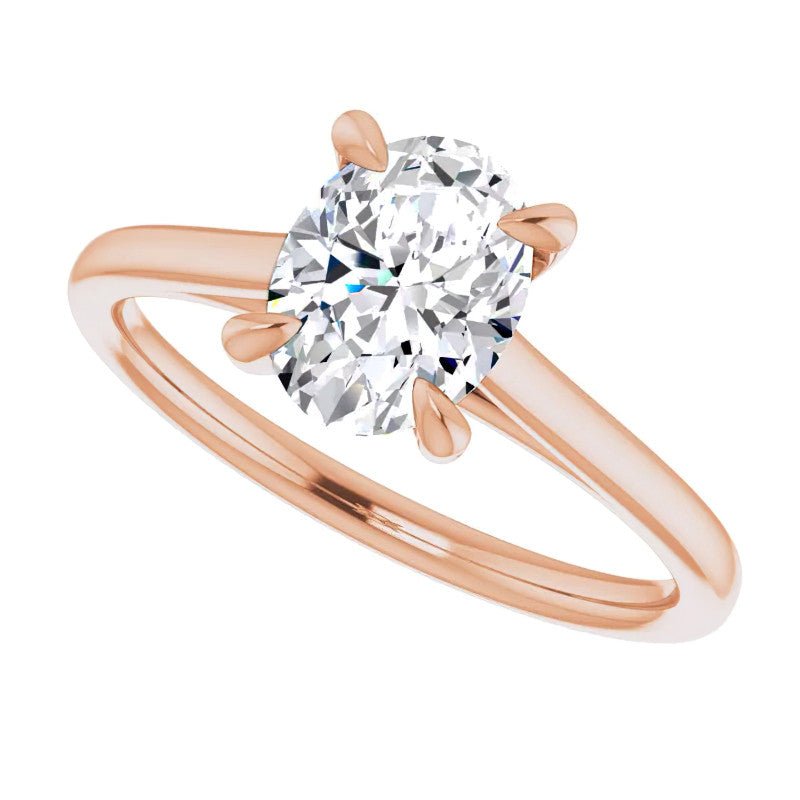 Oval Moissanite Petite Cathedral Solitaire