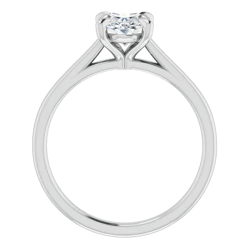 Oval Moissanite Petite Cathedral Solitaire