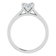 Oval Moissanite Petite Cathedral Solitaire
