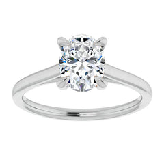 Oval Moissanite Petite Cathedral Solitaire