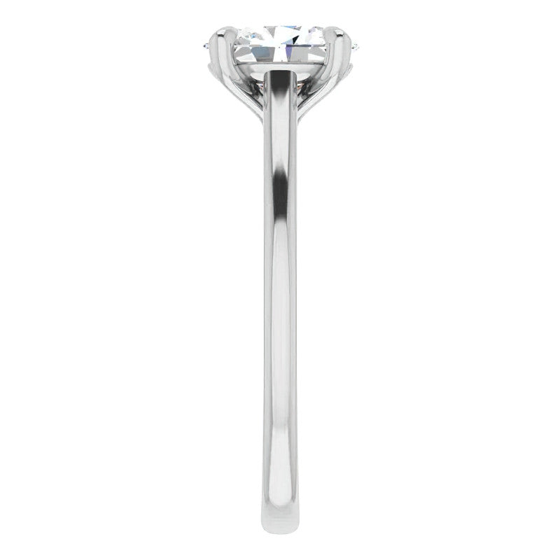Oval Moissanite Petite Cathedral Solitaire