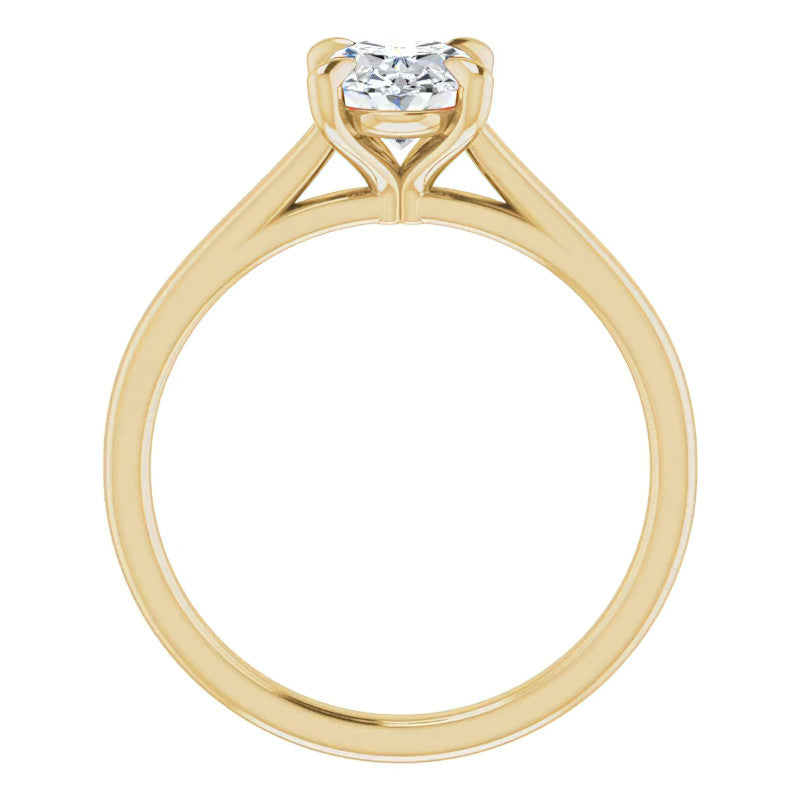 Oval Moissanite Petite Cathedral Solitaire