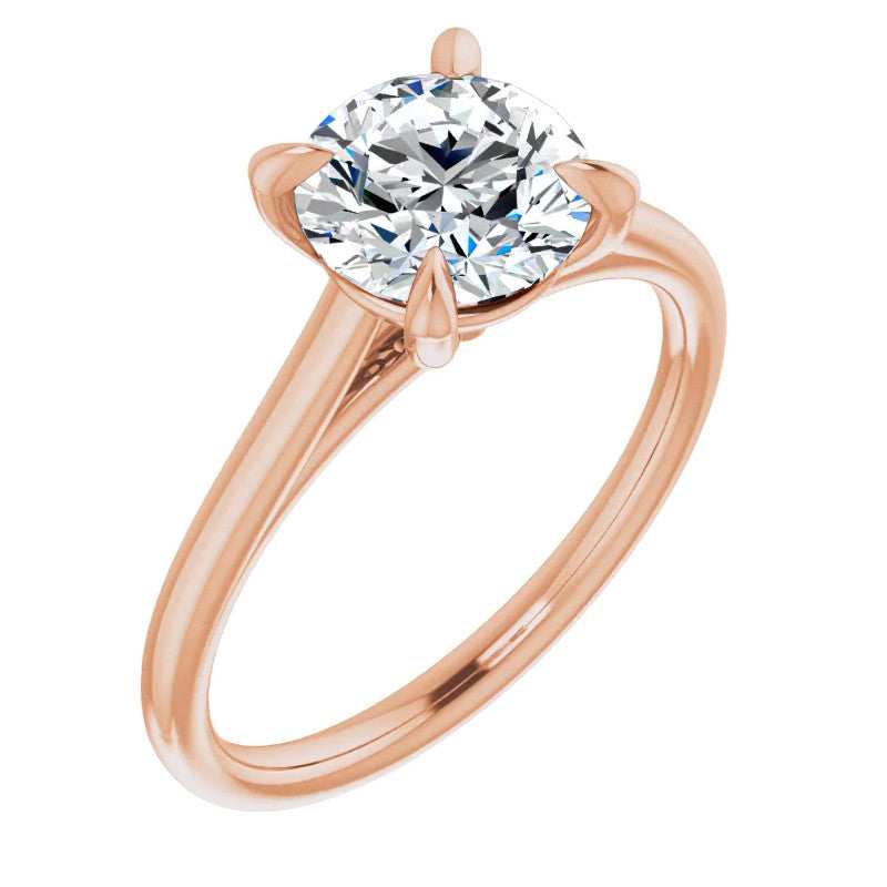 Round Brilliant Moissanite Petite Cathedral Solitaire