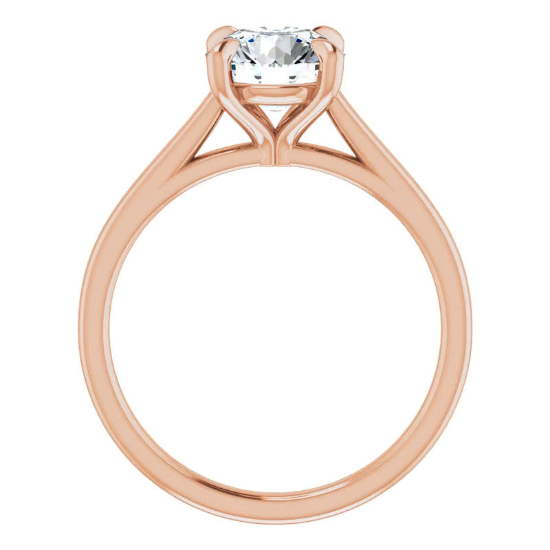 Round Brilliant Moissanite Petite Cathedral Solitaire