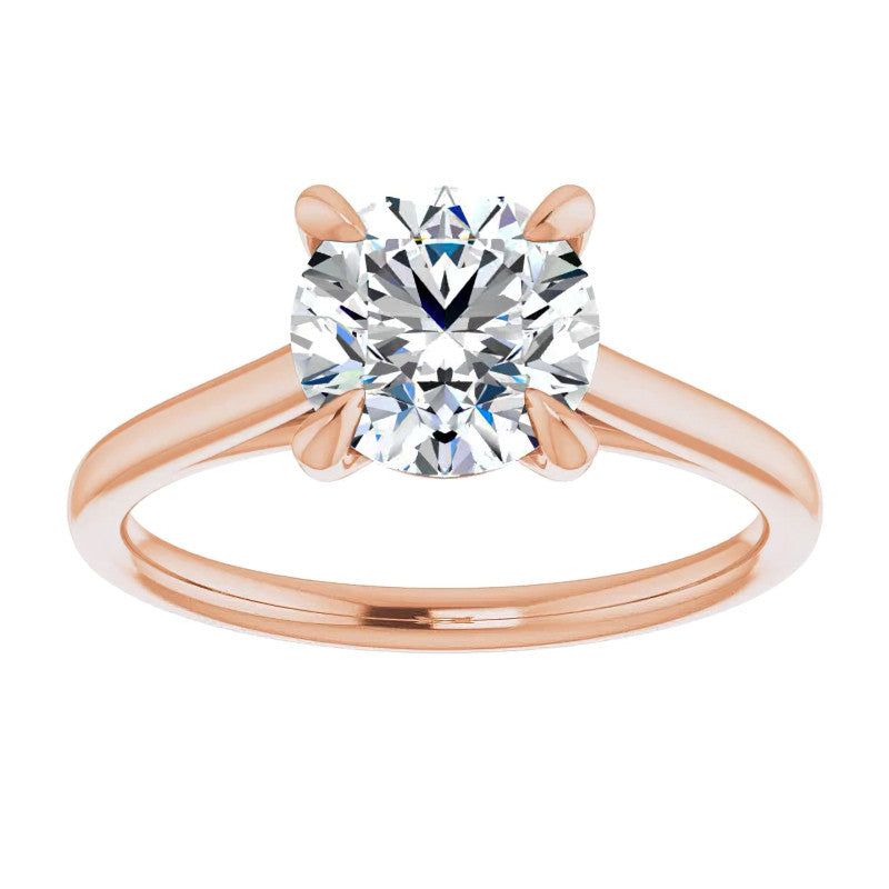 Round Brilliant Moissanite Petite Cathedral Solitaire