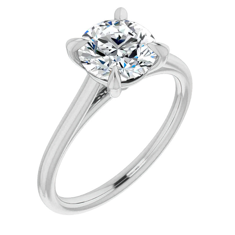 Round Brilliant Moissanite Petite Cathedral Solitaire