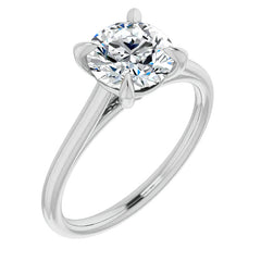 Round Brilliant Moissanite Petite Cathedral Solitaire