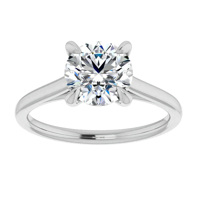Round Brilliant Moissanite Petite Cathedral Solitaire