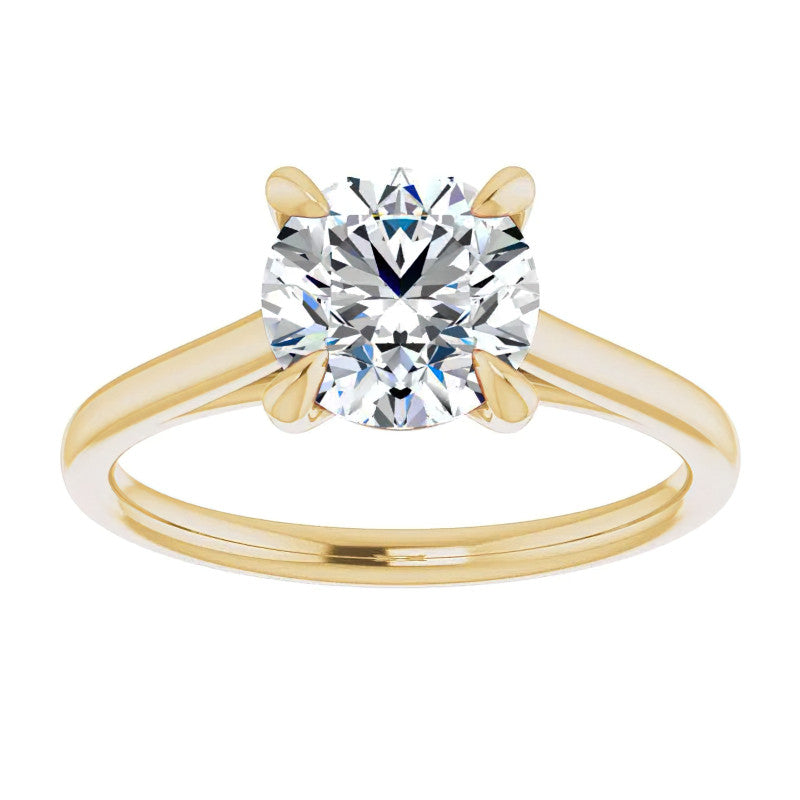 Round Brilliant Moissanite Petite Cathedral Solitaire