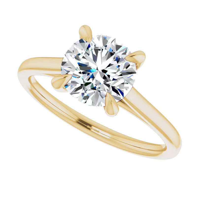 Round Brilliant Moissanite Petite Cathedral Solitaire