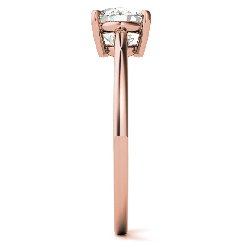 Petite Low East-West Oval Moissanite Solitaire Ring