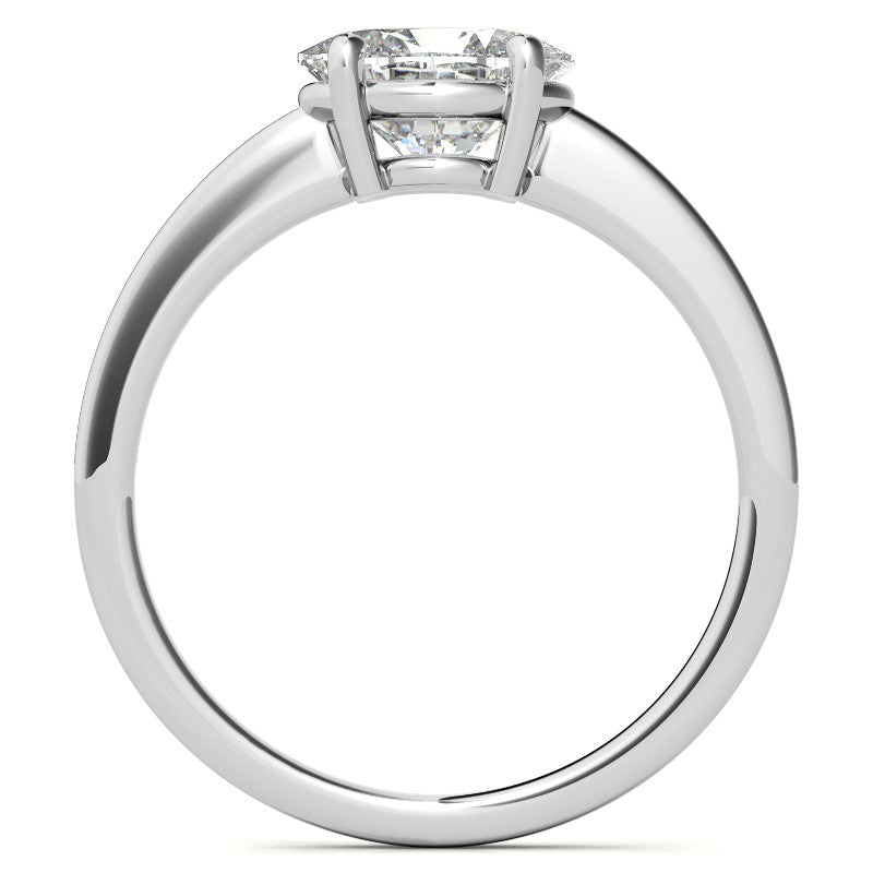 Petite Low East-West Oval Moissanite Solitaire Ring
