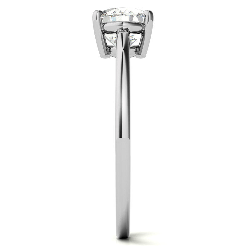 Petite Low East-West Oval Moissanite Solitaire Ring