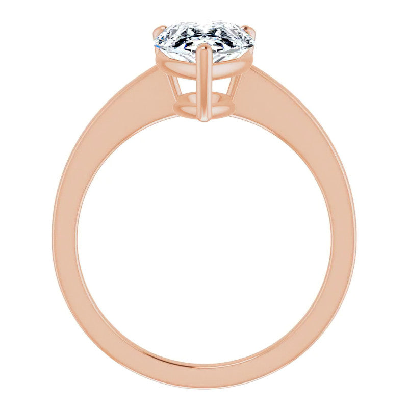 Petite Low Set Pear Moissanite Solitaire Ring