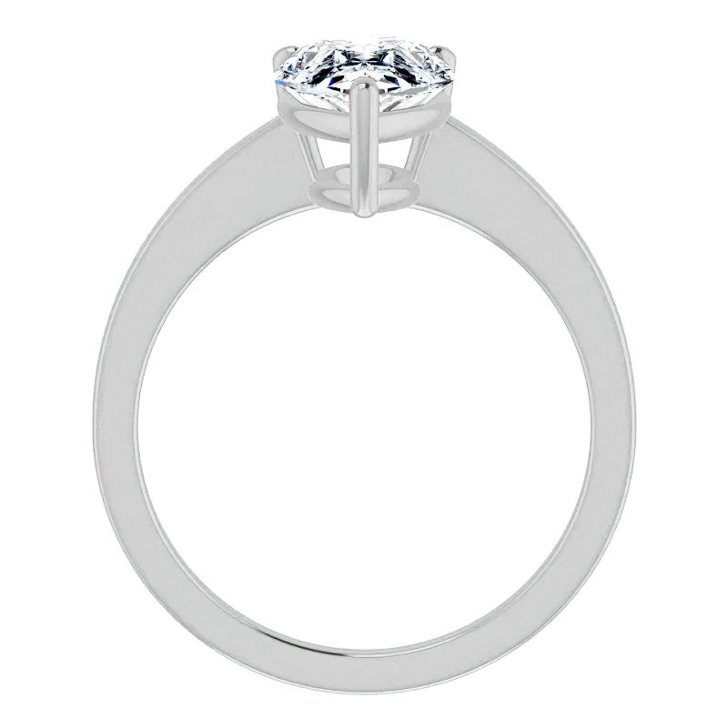 Petite Low Set Pear Moissanite Solitaire Ring