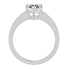 Petite Low Set Pear Moissanite Solitaire Ring