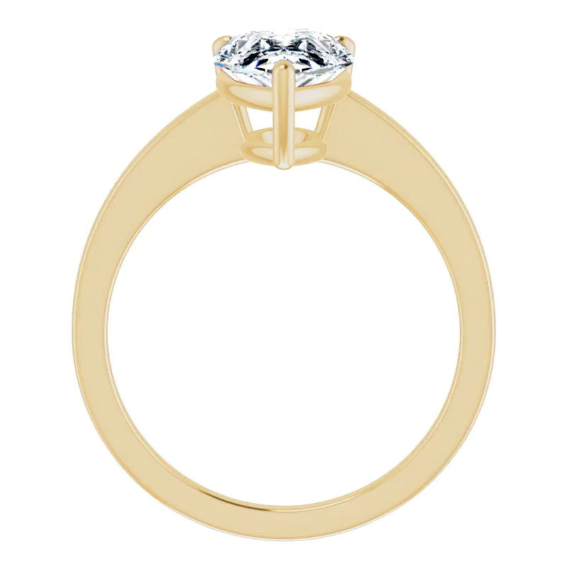 Petite Low Set Pear Moissanite Solitaire Ring