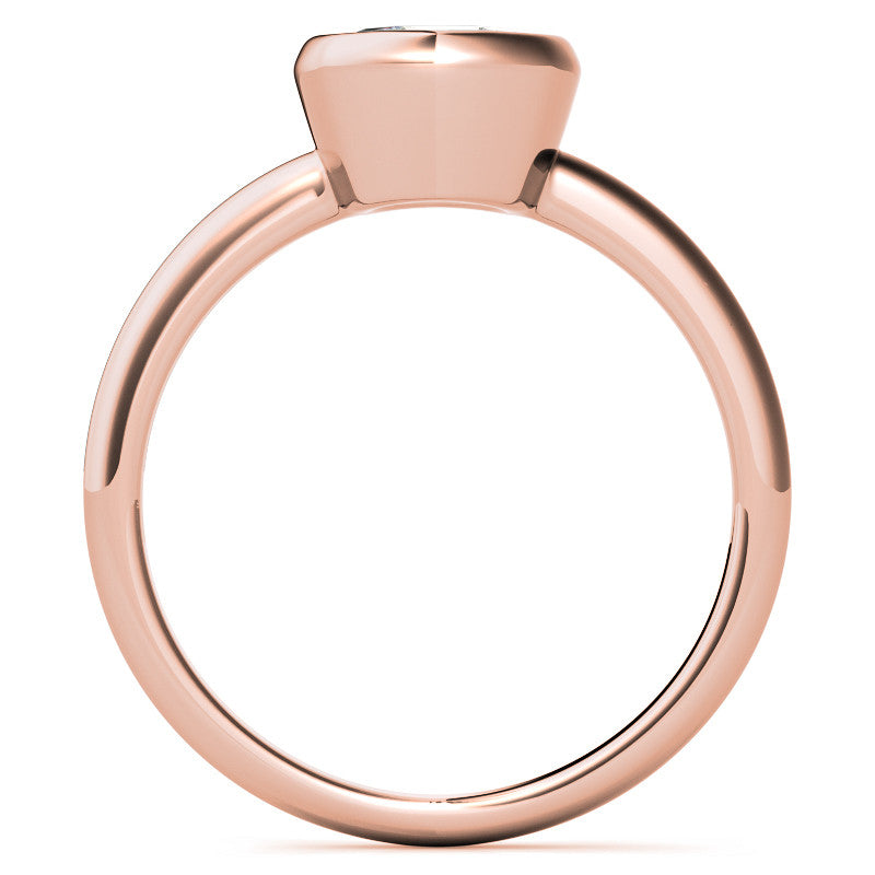 Cushion Moissanite Bezel Solitaire Ring