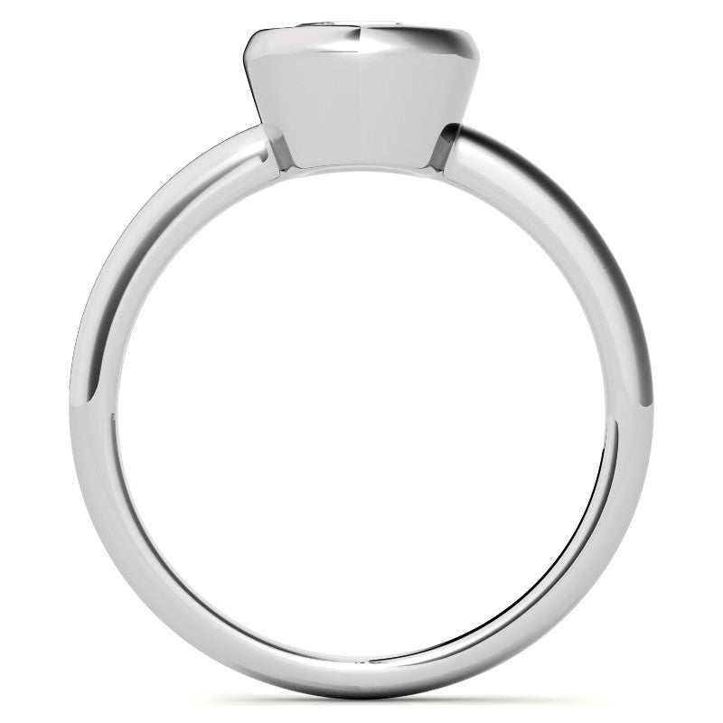 Cushion Moissanite Bezel Solitaire Ring