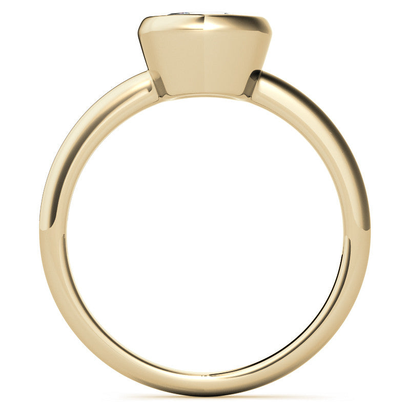 Cushion Moissanite Bezel Solitaire Ring