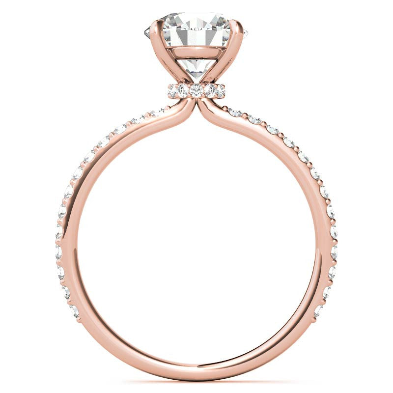 Round Brilliant Moissanite Shared Prong Engagement Ring