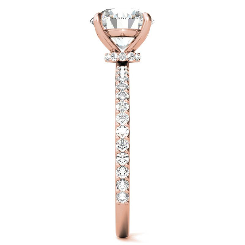 Round Brilliant Moissanite Shared Prong Engagement Ring