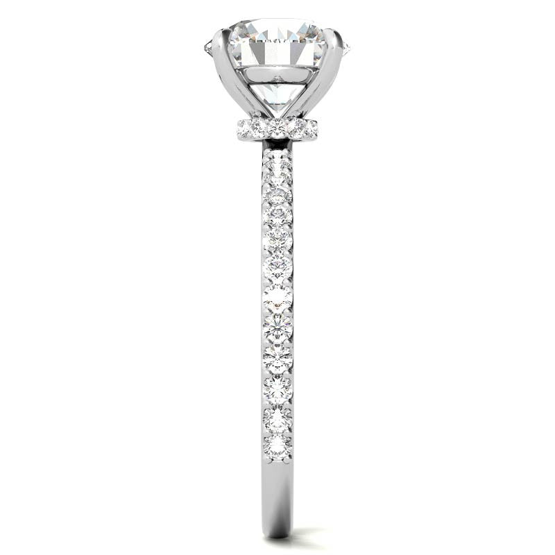 Round Brilliant Moissanite Shared Prong Engagement Ring