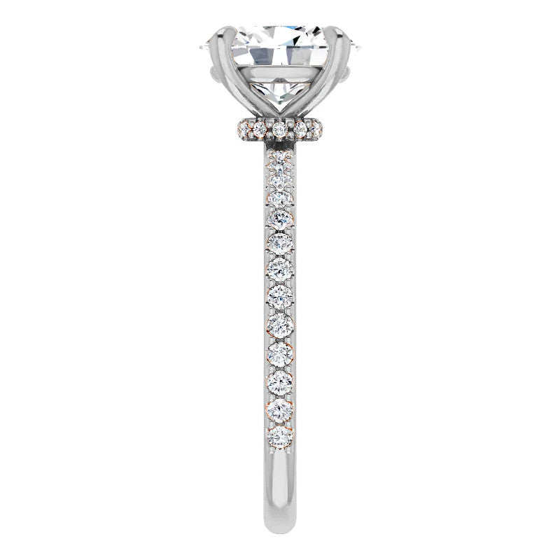 Oval Moissanite Shared Prong Engagement Ring
