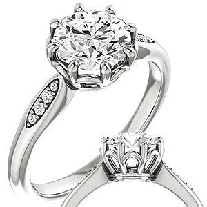 Round Octet 8-prong Moissanite Engagement Ring