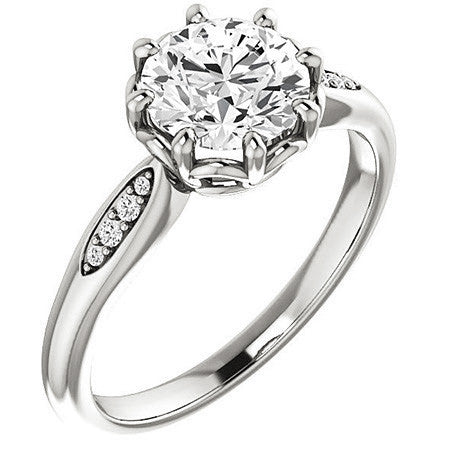 Round Octet 8-prong Moissanite Engagement Ring