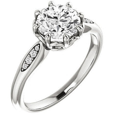 Round Octet 8-prong Moissanite Engagement Ring