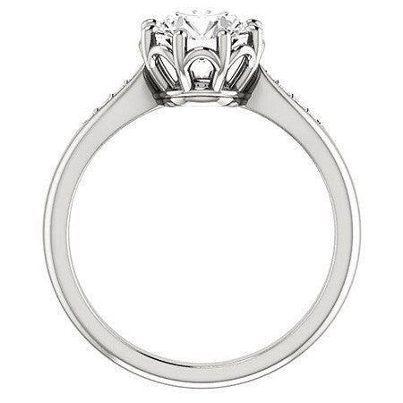 Round Octet 8-prong Moissanite Engagement Ring